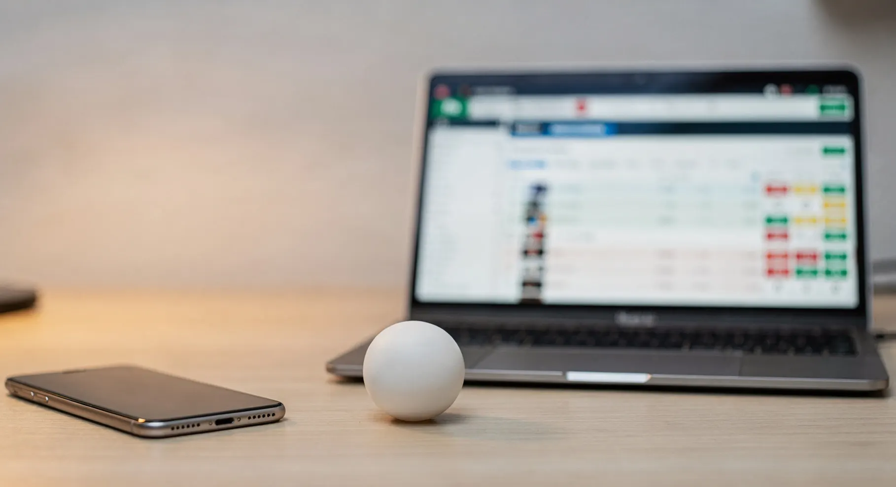 Smartphone et ordinateur affichant des plateformes de paris sur le tennis de table